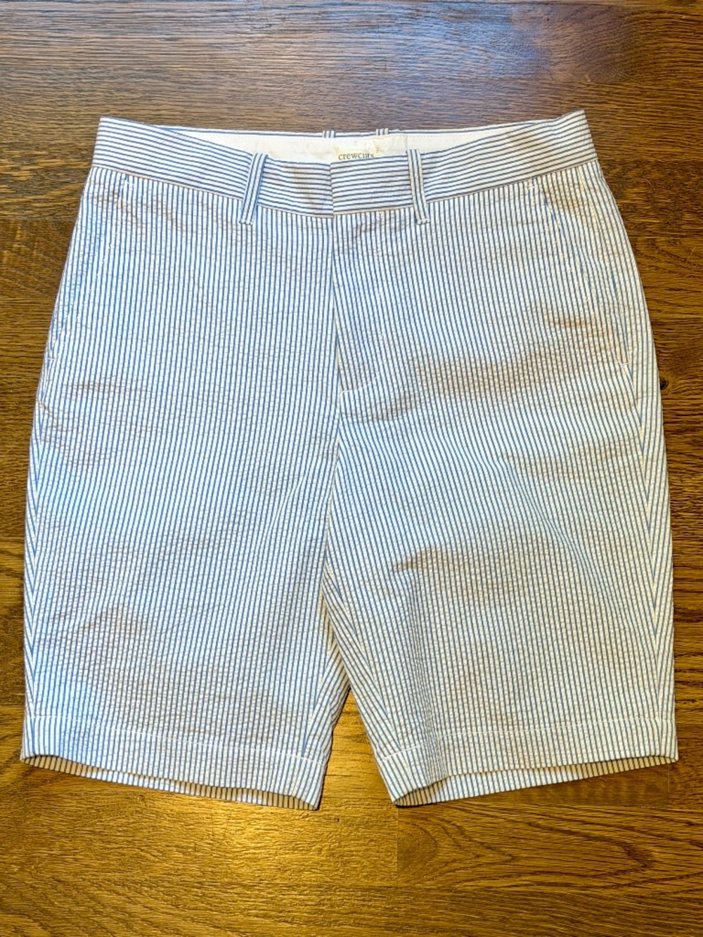 NWT Crewcuts Factory Seersucker Striped Shorts Size 12